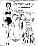 Jane Arden Wardrobe 1951 Paper Dolls sketch template