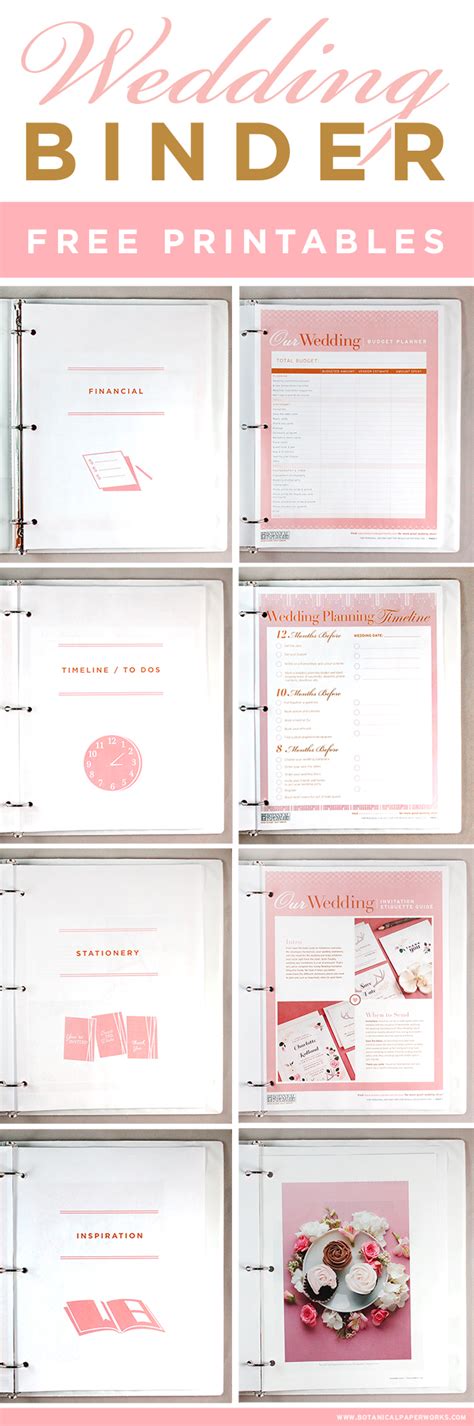 printables wedding planning binder botanical paperworks