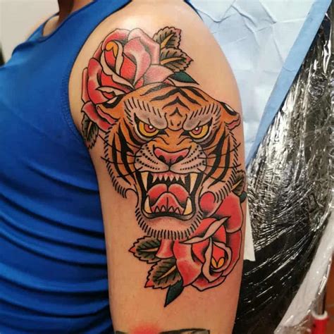 Top 61 Best Tiger Rose Tattoo Ideas [2021 Inspiration Guide]