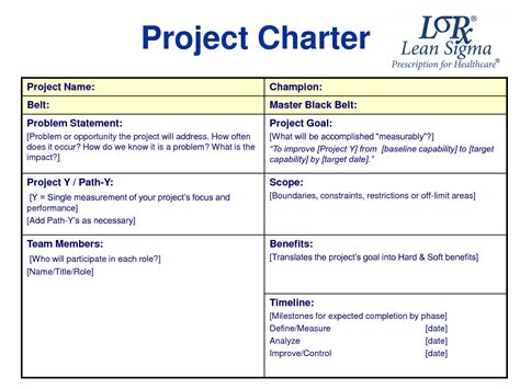project charter template powerpoint
