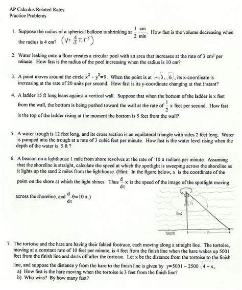 related rates practice problems