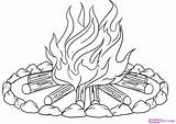 Camp Coloring Pages Fire Campfire Camping Colouring Azcoloring Printable sketch template