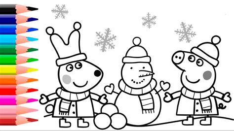 peppa pig coloring pages peppa pig christmas coloring book youtube