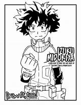 Coloring Academia Hero Pages Almight Popular sketch template