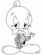 Coloring Pages Tweety Suit Bird Gangster Template Printable Ghetto Drawing Titi Popular sketch template