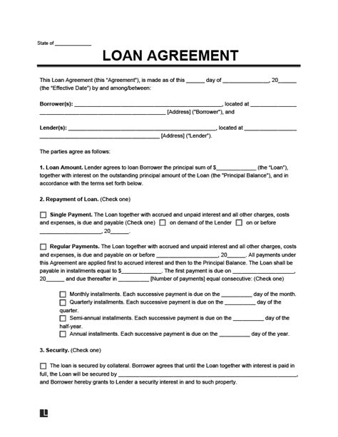 sample  loan agreement letter doctemplates