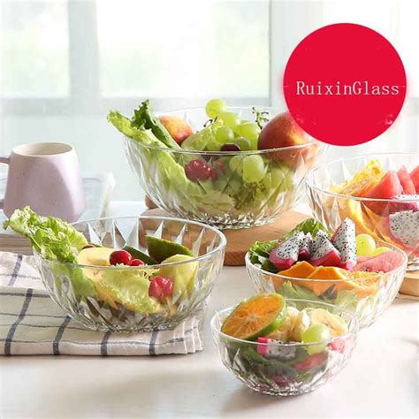 China Crystal Clear Salad Bowl Sets Wholesale