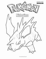 Coloring Nidorino Pokemon sketch template