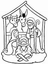Nativity Coloring Pages Characters Scene Getcolorings sketch template