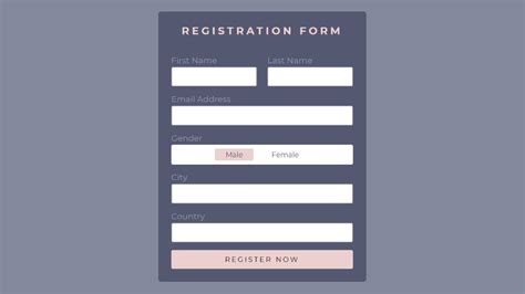 registration form  html  css sign  form design youtube