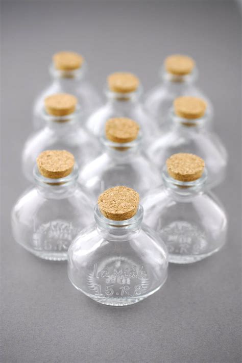 small glass bottles  cork ml