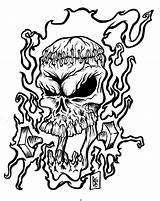 Skulls Drawings Flaming Skull Coloring Pages Flames Drawing Cliparts Clipart Template Hand Library Favorites Add Clipartmag sketch template