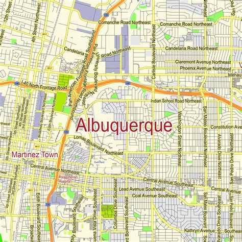 albuquerque  mexico  printable vector map