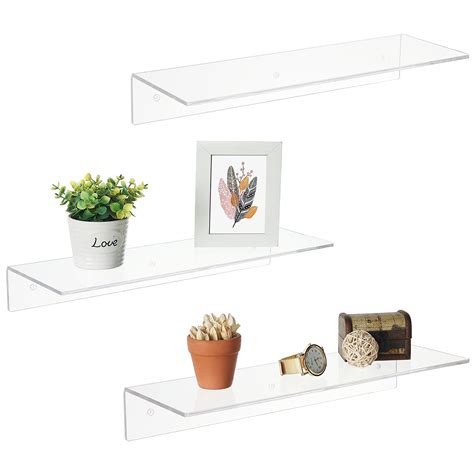 buy   clear acrylic floating shelves wall ed modern display racks set