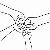 Fist Bump Drawing Hand Base Draw Clipart Four sketch template