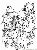 Coloring Pages Pigs Three Little Adults Pig Getdrawings sketch template