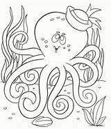 Octopus Coloring Kids Pages Popular sketch template