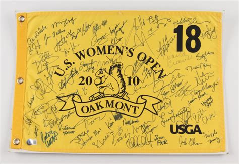 2010 u s womans open golf pin flag signed by 65 with paula creamer
