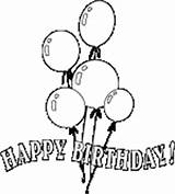 Birthday Coloring Balloons Happy Printable Balloon Color Bubble Letters Pages sketch template