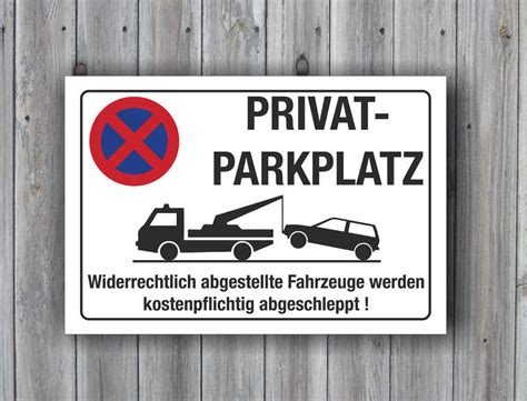 pvc schild privat parkplatz mm schild  cm