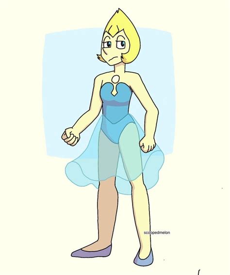 yellow pearl fanart from december💛💙wearing blue pearls outfit