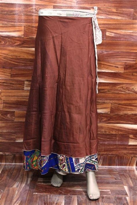 vintage silk sari skirt magic handmade wrap skirt  layer women maxi