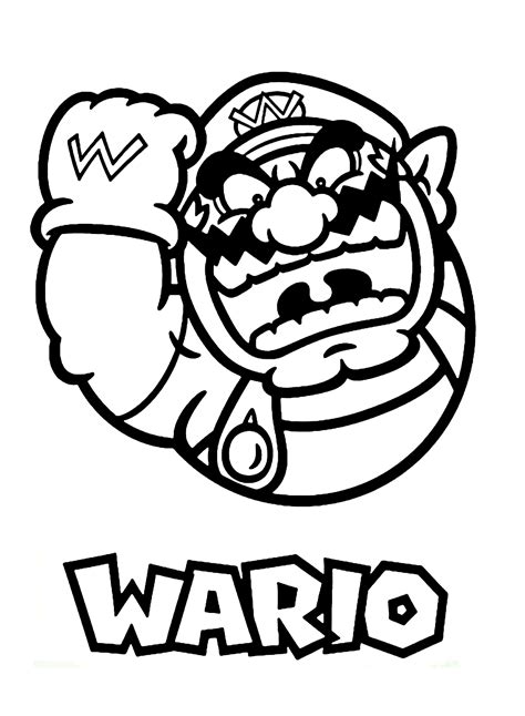 wario coloring pages  printable coloring pages