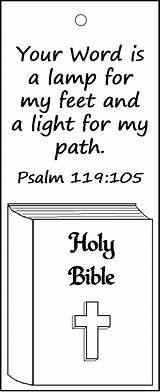 Psalm 119 105 Coloring Kids Psalms Bible Bookmark Color School Pages Sunday Preschool Bookmarks Crafts Children Activities Path Template Christian sketch template