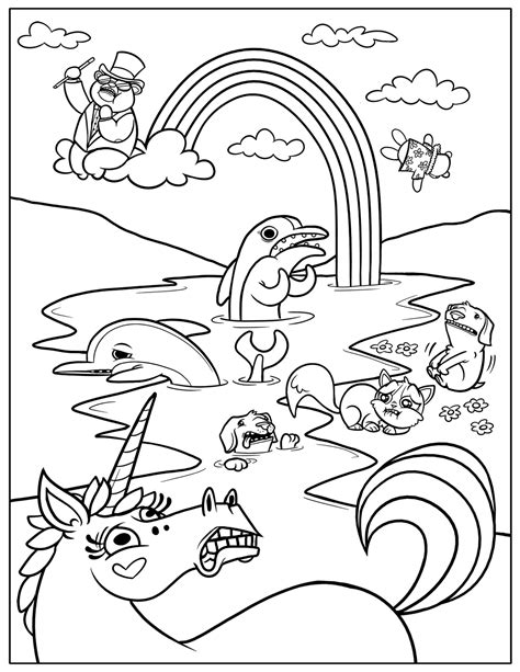 rainbow coloring page allys party
