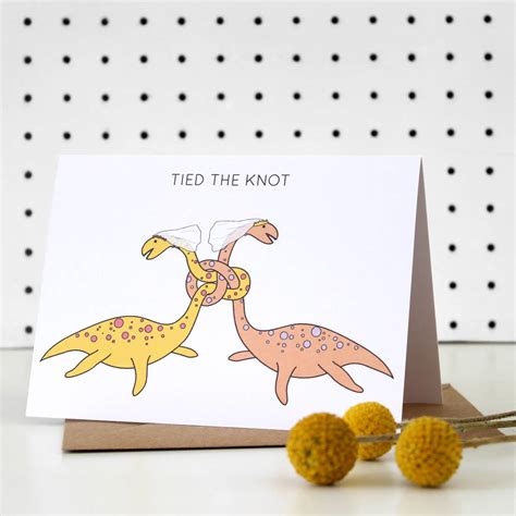 Tied The Knot Dinosaur Same Sex Wedding Card Lesbian By Charlotte