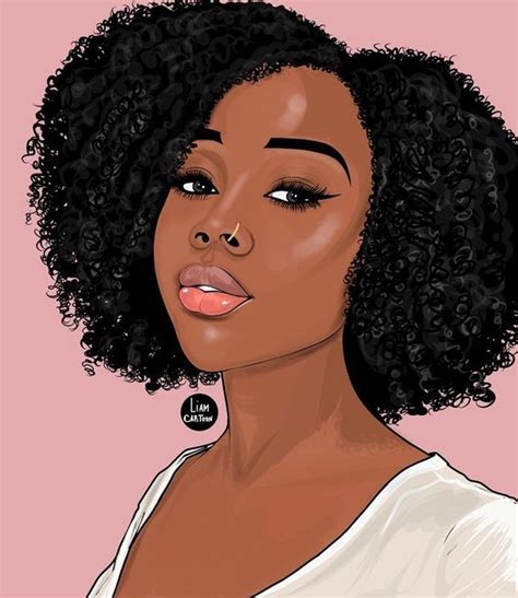 let you curly hair loose black girl art black love art drawings of