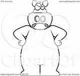 Pig Mad His Hands Coloring Hips Clipart Cartoon Thoman Cory Outlined Vector 2021 sketch template