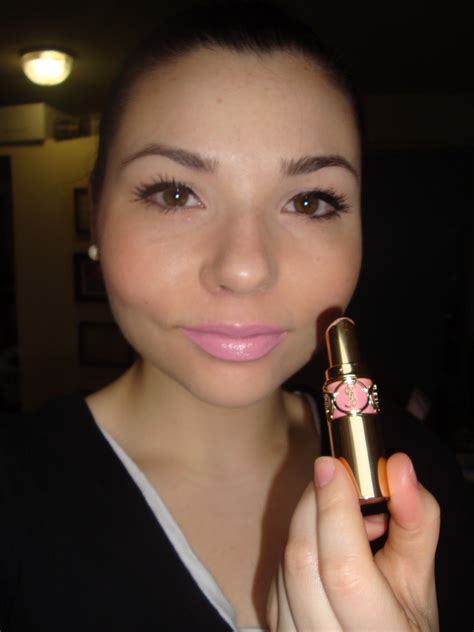 college cosmetic lipstick of the day ysl rouge volupte in no 7 lingerie pink