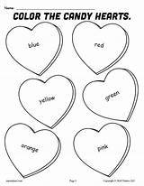 Coloring Hearts Candy Printable Valentine Valentines Color Pages Worksheets Preschoolers Heart Preschool Sheets Words Supplyme Word Mpmschoolsupplies Kids Choose Board sketch template