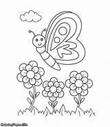Coloring Spring Butterfly Pages Happy Kids Site Printable Coloringpages Choose Board Quality High sketch template