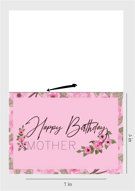 birthday card happy birthday mother printable  etsy