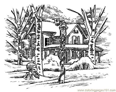 houses  color  print  adults coloring pages house