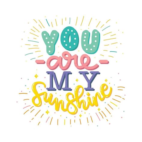 sunshine typography vector hand lettering quotes