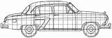 Volga Gaz Blueprints 1956 Sedan sketch template