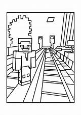 Coloring Pages Minecart Diamond Print Minecraft Template sketch template