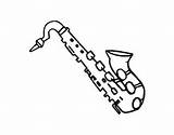 Saxophone Tenor Coloring Colorear Dessin Coloringcrew sketch template
