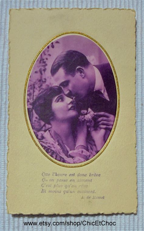 1920 S French Postcard Romantic Couple By Chicetchoc On Etsy French