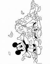 Mickey Coloring Pages Mouse Leaves Friends Disney Pluto Pile Book Disneyclips Funstuff sketch template
