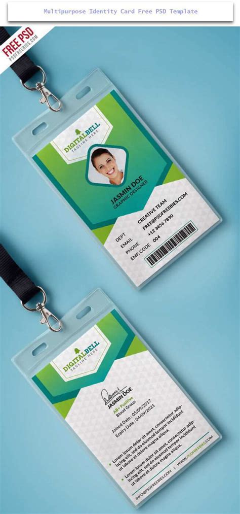 employee id card template psd file   cards design templates
