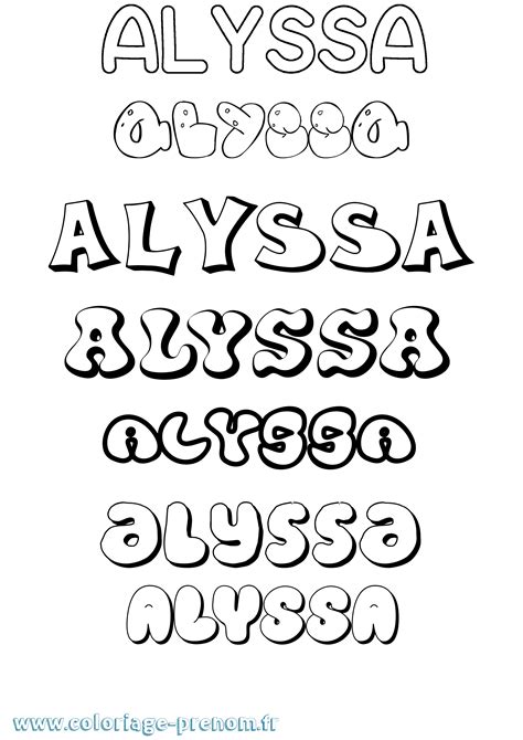 coloriage du prenom alyssa  imprimer ou telecharger facilement