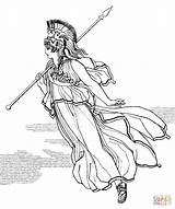 Atena Athena Mitologia Disegno Grecka Spear Lancia Stampare Kolorowanka Disegnare sketch template