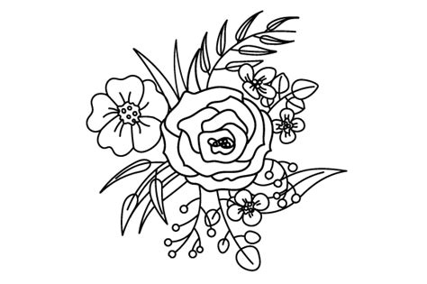 floral coloring page svg cut file  creative fabrica crafts creative