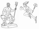 Hermes Coloring Neptune Greek Lesson God Pages Kids sketch template
