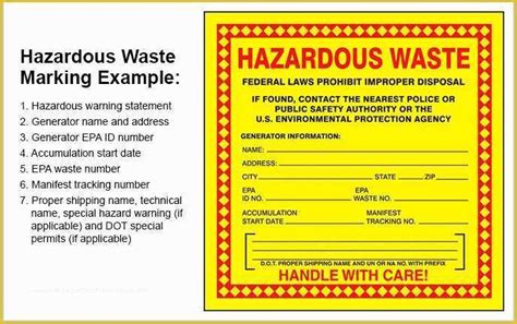 hazardous waste label template  washington state department