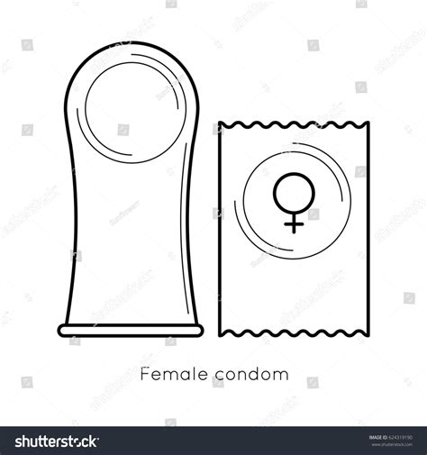 Contraception Method Female Condom Woman Contraceptive ภาพประกอบสต็อก